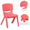 Flash Furniture Red Plastic Stackable School Chair with 15.5" Seat Height, PK2 2-YU-YCX-005-RED-GG - alternate 7